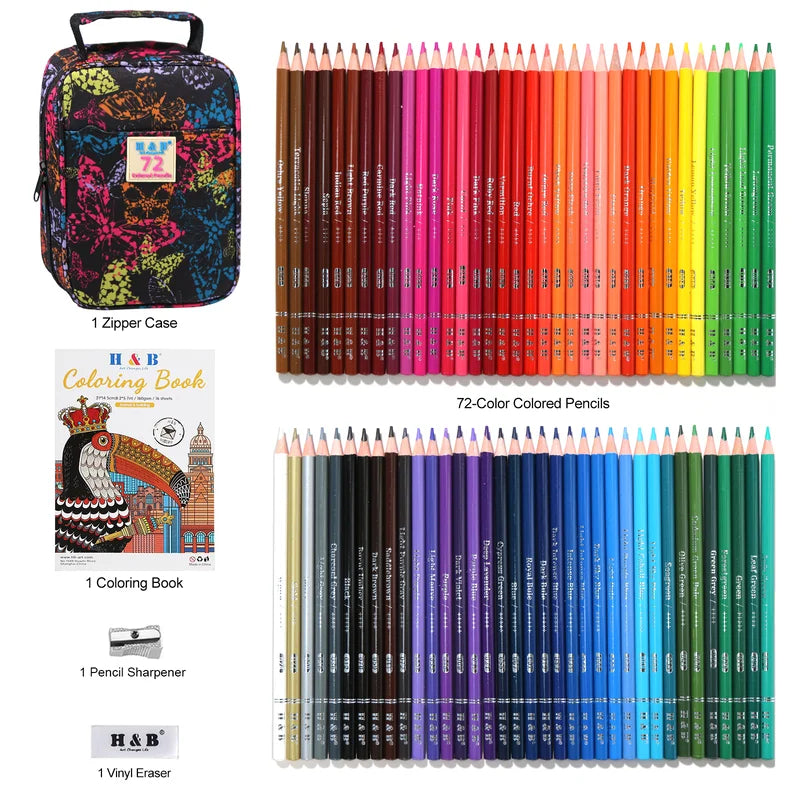 520/260/200/180/150/120/72/48 Water & Oil Color Pencils With Storage B –  AOOKMIYA